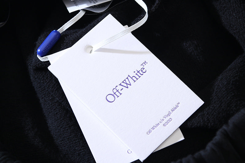 OFF-WHITE "Exactly The Opposite" Arrow Print Cotton Shorts