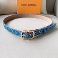 LOUIS VUITTON LV  30MM BELT LIGHT BLUE MONOGRAM DENIM GOLD HARDWARE